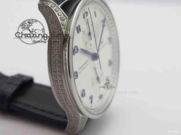 MIROTIME 0705 Portuguese IW3714 Diam ZF V2 1:1 Best Edition White Dial Blue Makers On Blue Leather Strap A79350 (Slim Movement) Stylish 7248